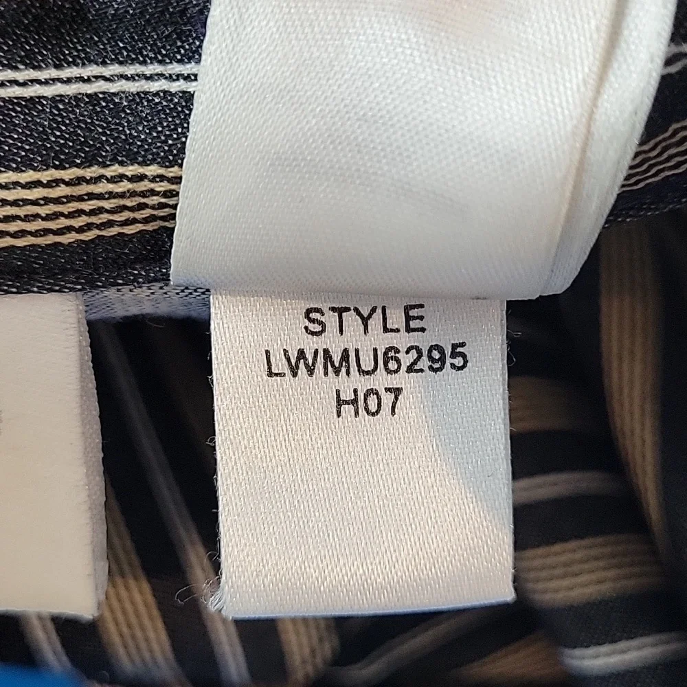 Liz Claiborne button front  chevron stripe blouse
